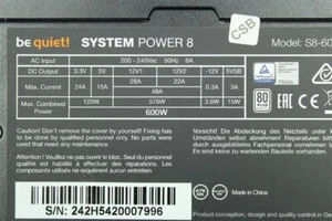 Be Quiet System Power 8 600W (BN242) ATX Netzteil 600 Watt 80+   #111737 - Bild 1 von 1