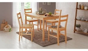 Raye Light Wood Dining Table & 4 Light Wood Chair - Picture 1 of 9