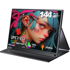 UPERFECT 16" 144Hz 2K Monitor Display Screen For Laptop PC Phone Xbox PS Switch - Picture 1 of 10