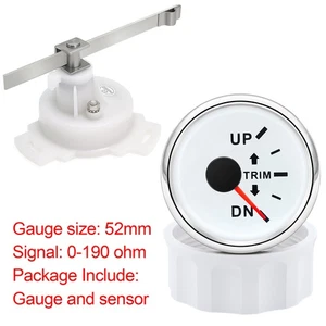 52mm Boat Trim Gauge Marine Trim Tilt Indicator Up Down 7 Colors LED With Sensor - Picture 1 of 17