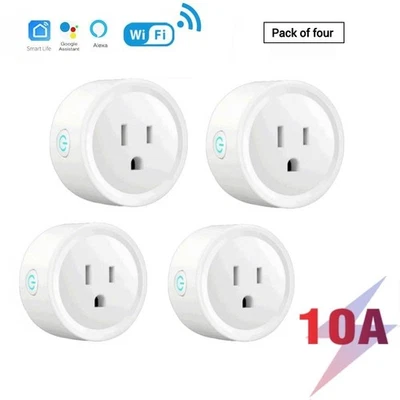 4 piezas WiFi Enchufe Inteligente Toma Control Remoto Temporizador Monitor de Energía 16A 2.4G Foto 1 de 4
