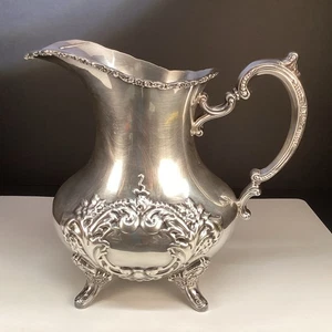  VTG POOLE Large footed hand chased silver plated pitcher EPNS 600 - Bild 1 von 14