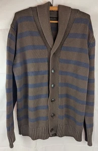 Zara Mens Cardigan Blue/Brown Size UK Xl - Picture 1 of 6