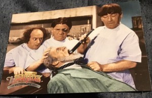 Three Stooges trading Card #36 (1947)” All Gummed Up” Breygent Marketing Ink.