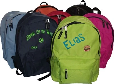 Kinder-Rucksack Tasche (groß) mit NAMEN & Motiv bestickt *NEU - Bild 1 von 4