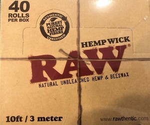 RAW 3 HEMP WICK 10 FT. PER SALE 3 10' wicks per order
