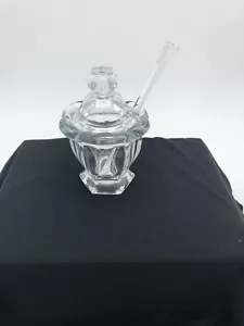 Baccarat HARCOURT MISSOURI Condiment / Mustard Jar with Spoon -NEW!!!! - Picture 1 of 5
