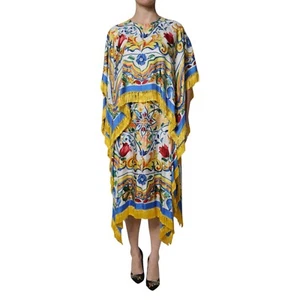 DOLCE & GABBANA Dress Majolica Kaftan Short Sleeves Maxi IT42/US8/M 4320usd - Picture 1 of 11