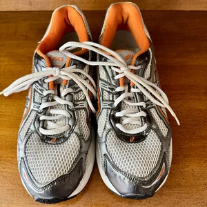 Asics GEL-Contend 2 White Silver Orange Running Athletic Shoes Women's Size 7.5 - Picture 1 of 11
