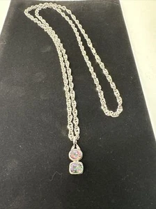 Natürlicher Regenbogen Mystic Topas Anhänger auf schwerem 925 Sterling Silber Made in Italy - Bild 1 von 8