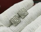 2Ct Round Cut Simulated Diamond 14K White Gold Plated Cluster Stud  Earrings 