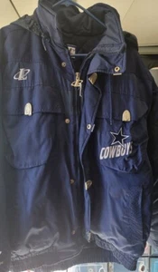 Vintage 90s  Pro Line Dallas Cowboys Jacket NFL Full  Zip Large - Picture 1 of 6
