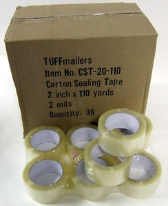 5 rolls Carton Sealing Clear Packing/Shipping/Box Tape- 2 Mil- 2" x 110 Yards - Picture 1 of 1
