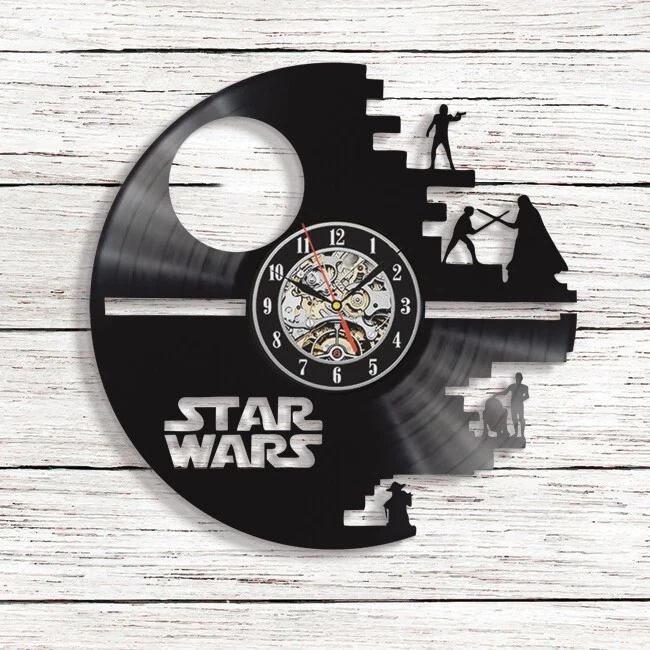STAR WARS 12" Disco de Vinilo Diseñado Reloj de Pared Decoración Arte de Pared Decoración del Hogar Foto 1 de 3