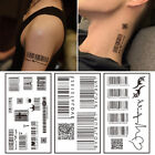 Water Transfer Barcode Waterproof Temporary Tattoo Sticker Body Art Tatoo ☆