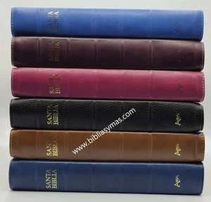 BIBLIA REINA VALERA 1960 LETRA SUPER GIGANTE PIEL ABBA 100% GENUINA COLORES - Picture 1 of 72