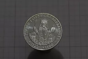 🧠🇩🇪 GERMANY 10 Mark 1990 F - Silver - Kaiser Friedrich Barbarossa B71 #2134 - Picture 1 of 2