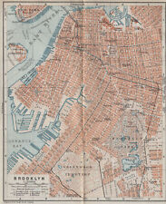 BROOKLYN antique town city plan. New York City. BAEDEKER 1909 old map