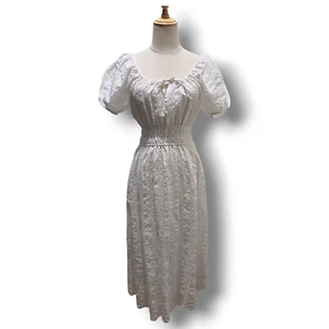 New Madewell Tiered Dress Size XXS White Seersucker Coquette Milkmaid $128 - Picture 1 of 21