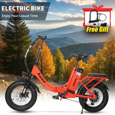 Bicicleta Eléctrica Plegable Axiniu 16" EBike 750W Pico Motor Playa Ciudad Nieve Ebike Foto 1 de 4