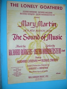 Piano sheet music for "The Longly Goatherd" from "The Sound of Music" - Picture 1 of 2