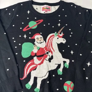 Tipsy Elves Para hombres Santa Feo Navidad Suéter Unicornio Espada Declaración Nuevo sin Etiquetas L - Imagen 1 de 8