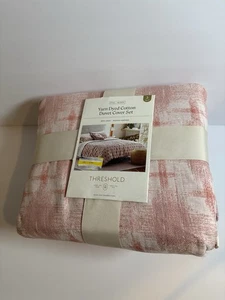 NUEVO Juego de funda nórdica y cama completa Threshold Yarn Dye Ikat marfil/malva - Imagen 1 de 2