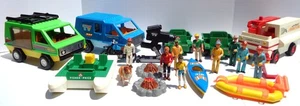 VINTAGE FISHER PRICE ADVENTURE PEOPLE & VEHICLES TV VAN RANGERS CAMPER BOAT - Picture 1 of 15