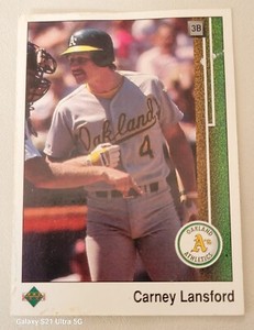 1989 Error Cards Carney Lansford & John Russell Upper deck