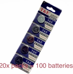 100 PCS - CR2032 Button Cell Silver Cell Battery 3V For Toys Remote Watches - Picture 1 of 1