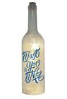 LED-Flasche mit Motiv , Just You & Me , blau , 29cm , Flaschen-Licht Lampe mit T