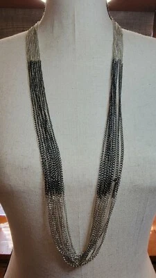 НОВОЕ ожерелье Premier Designs МАНХЭТТЕН 8 нитей гематит и родий RV $44 - Изображение 1 из 4