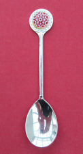 SILVER PLATED COLLECTORS TEA SPOON WITH CAITHNESS MILLEFIORI GLASS DECORATION