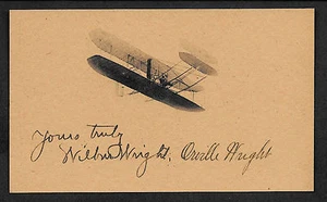Wright Brothers Autograph Reprint On Genuine Original Period 1900s 3X5 Card PH - Picture 1 of 1