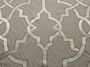 Scalamandre Upholstery Fabric- Damascus Embroidery / Alabaster 1.40 yd 27073-001 - Picture 1 of 3