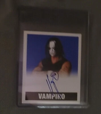 2017 Leaf Originals Wrestling Blue "VAMPIRO" Autograph #'d 7/25  WCW Foto 1 de 2