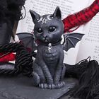 Schwarze Katze mit Flgeln Resin Statue Figur handbemalt Hexerei Gothik Esoterik