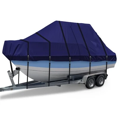 900D Trailerable T Top Boat Cover, Waterproof Center Console Boat Cover, Navy - Image 1 of 4