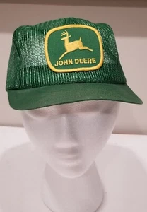 Vintage John Deere All Mesh Trucker Patch Snapback Hat, Louisville KY M.I.USA - Picture 1 of 8