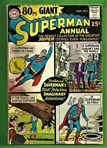 Cómic anual de Superman 1964 80 páginas Giant #1 en muy buen estado de la Edad de Plata - Imagen 1 de 7