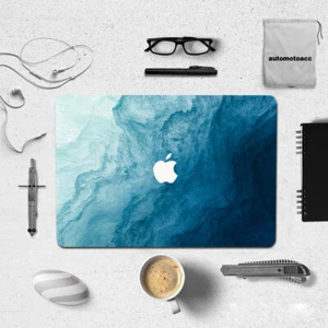 Gradient Blue Wave Laptop Cover For Macbook M3 M4 Air 15 13 Pro 16 14 11 12 inch - Picture 1 of 16
