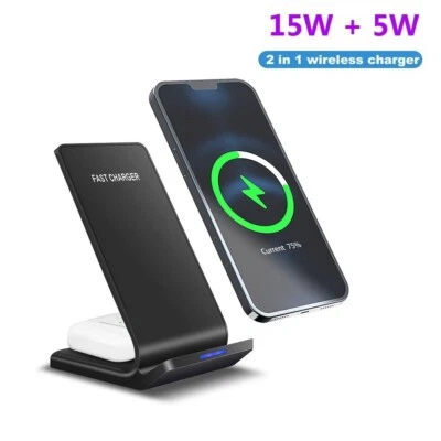 Carregador sem fio 2 em 1 telefone e fones de ouvido estação de carregamento para iPhone 17 Sasmung S25 - Imagem 1 de 4