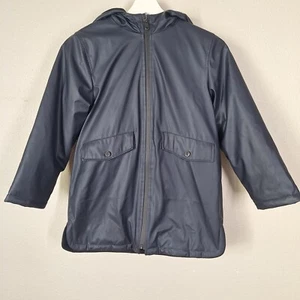 Zara Navy Line Rain Jacket Kids Size 8 - Picture 1 of 9