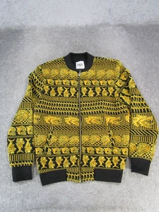 Zara Bomber Jacket Womens Medium Yellow Black Mystic Creatures Embriodered - Picture 1 of 8