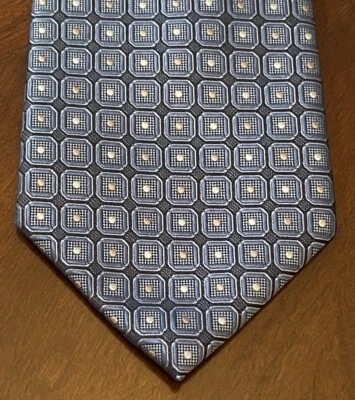 Gravata de pescoço masculina Geoffrey Beene azul 100% poliéster feita na China longa - Imagem 1 de 4