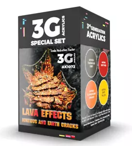 AK Interactive 3G MODEL Paint RED LAVA Effect Set Acylics AK1072 - Picture 1 of 2