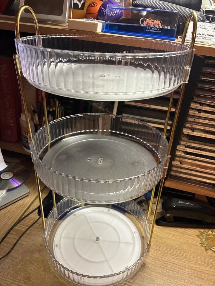  Pack de 2 organizadores de maquillaje con mostrador acrílico para tocador, maquillaje apilable 6 cajones Foto 1 de 1