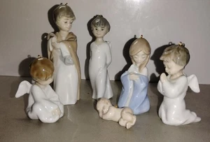 Lladró Small Nativity Set of 6 - Holy Family & 3 Angels (Retired) - Picture 1 of 7