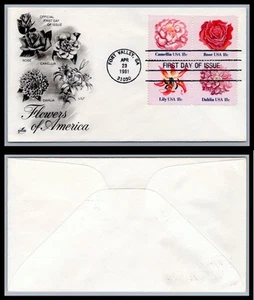 US FDC # 1876-1879 18c Flowers of America  ArtCraft block S.Cancel 1981, 9Q984 - Picture 1 of 1