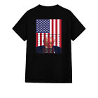 Trump Behind Bars Back Print Adult Unisex T Shirt - Fun Gift Maga Us Election